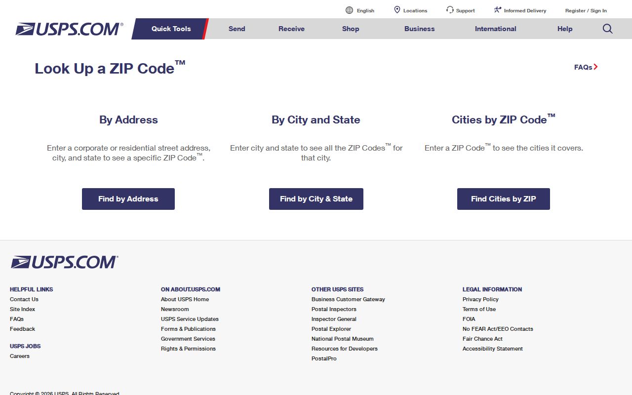 Bixby ZIP code directory reference for the official USPS ZIP Code Lookup